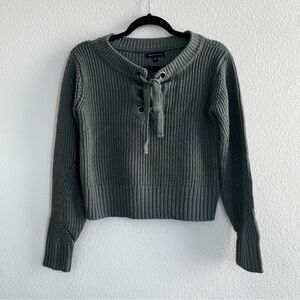 Grommet Lace-Up Sweater